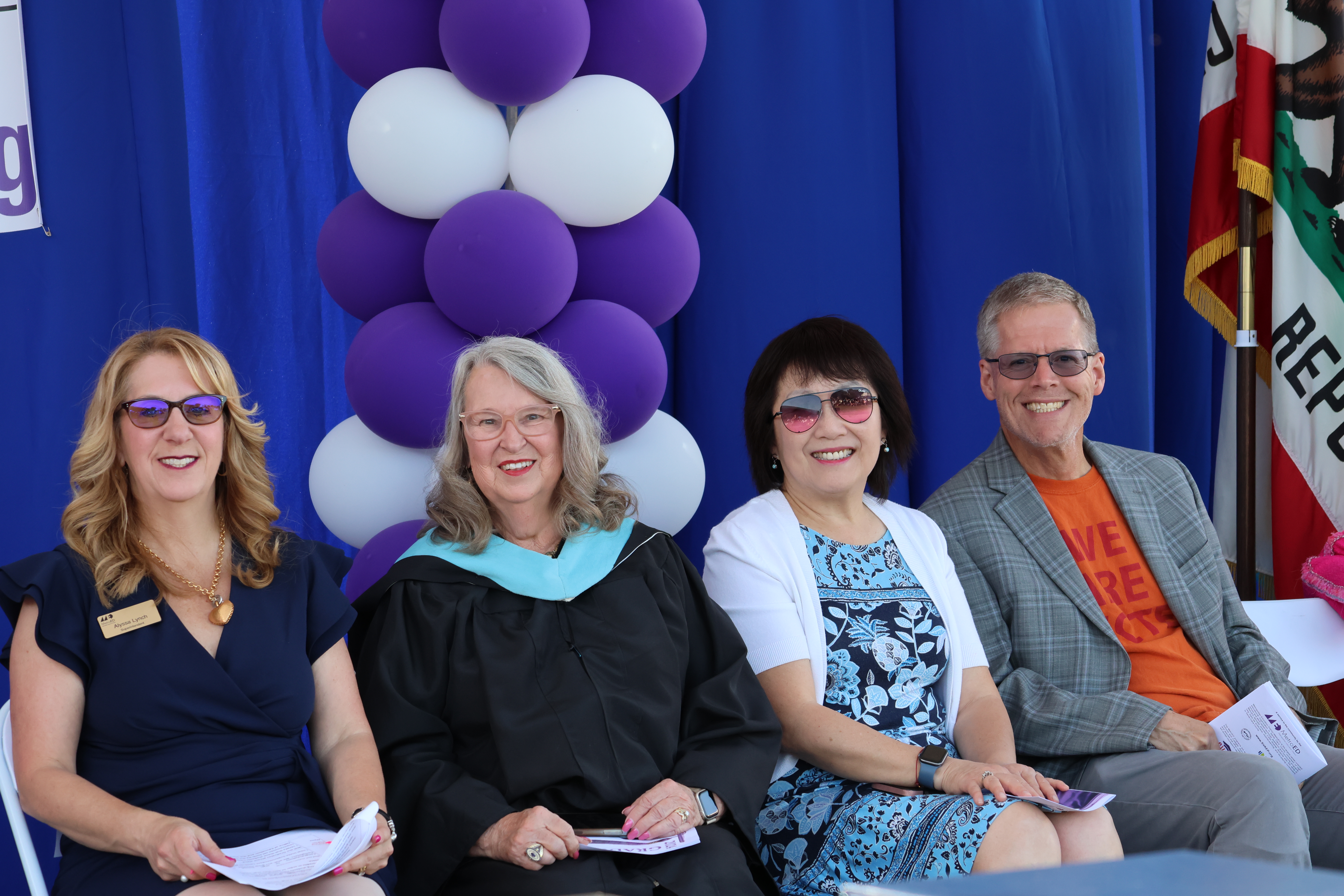 a group photo of our governing board members and superintendent